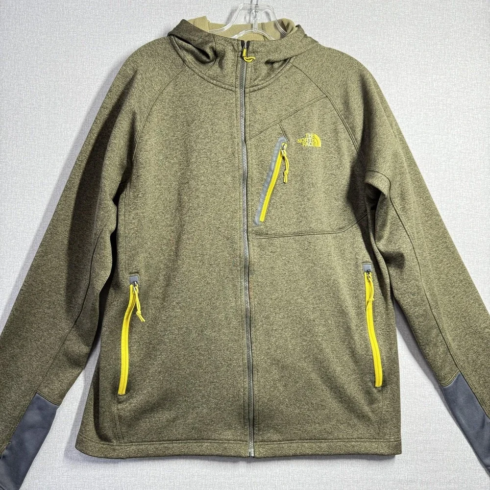 The North Face Jacket Mens Medium Green Hooded‎ Full Zip Outdoor A4G2